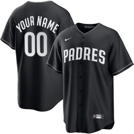Men's San Diego Padres Nike Custom Black Lights Out Replica Jersey